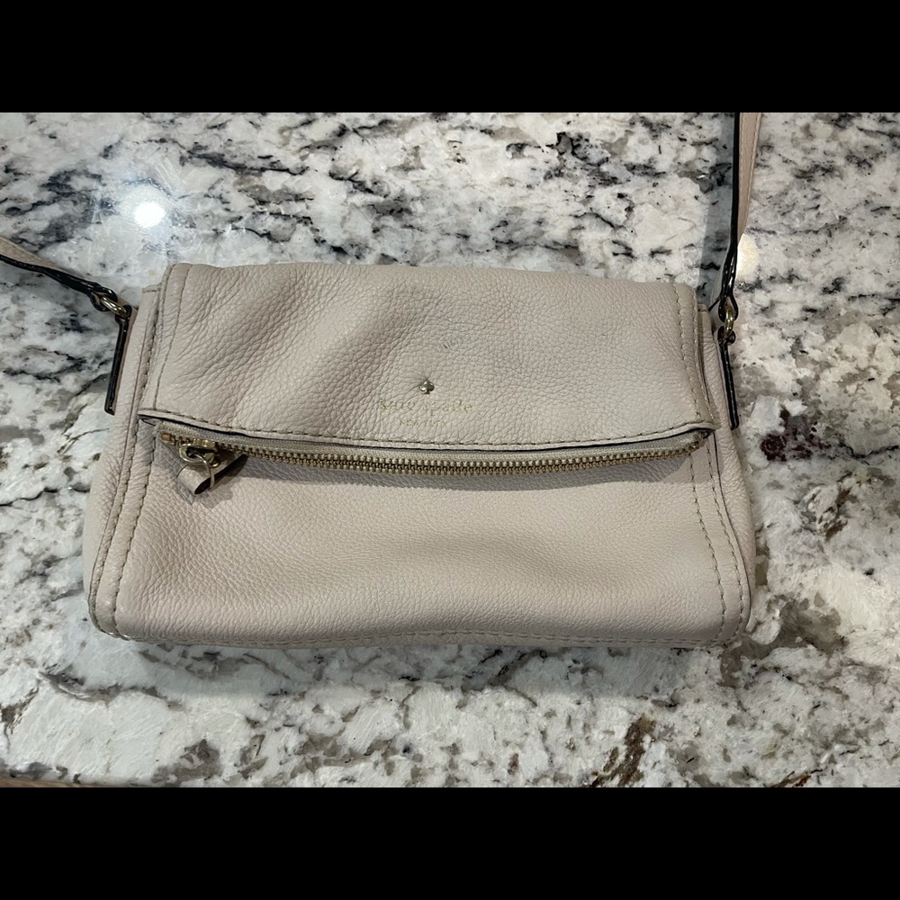Kate Spade Cobble Hill Marsala Cream Foldover Bag